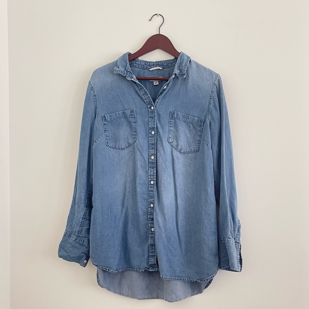 Target Merona, Long-sleeve Button-down Chambray Shirt, XXL